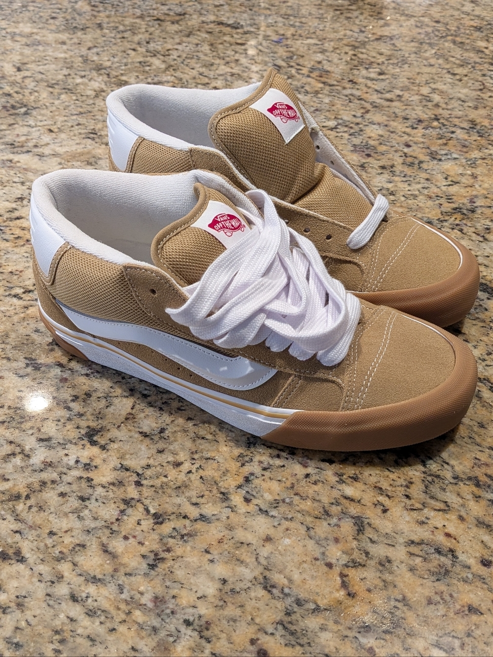 NEW Mens Vans Knu Mid Top Khaki Gum Sneaker Skater Shoes Size 9 & 9.5